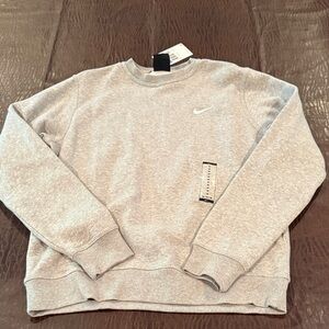 Nike Men's Light Gray Crewneck Sweater